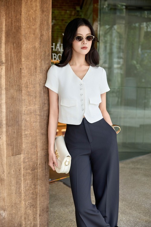 White Woven Blouse