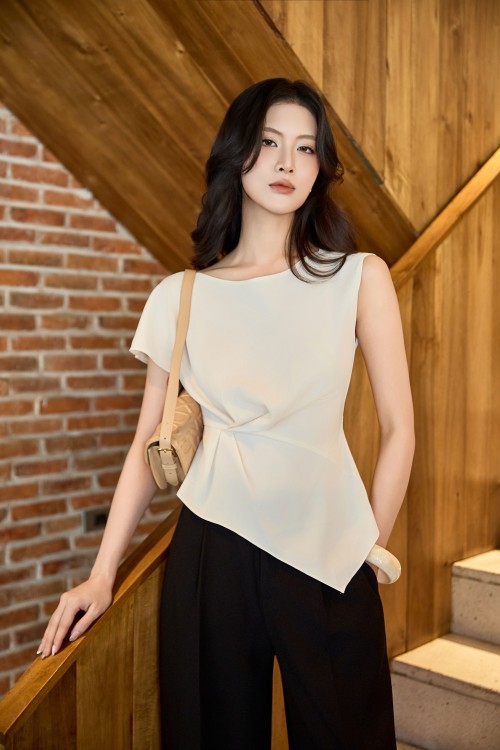 Beige Silk Blouse