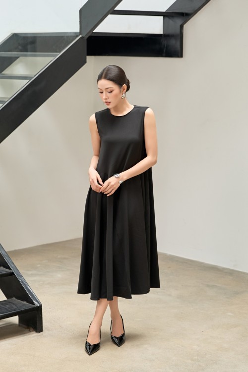 Black Woven Loose Dress