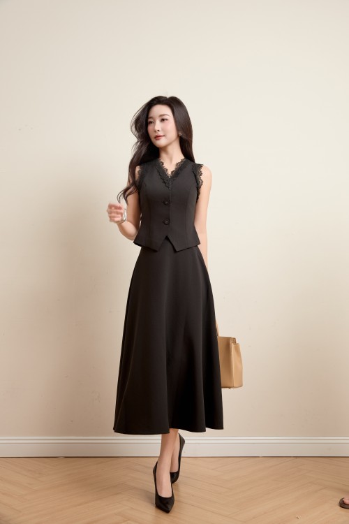 Black Woven Waistcoat