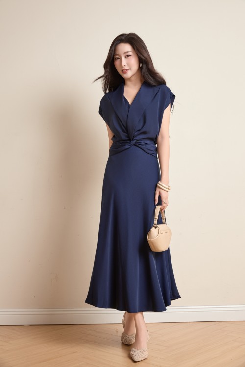 Navy Silk Mermaid Skirt