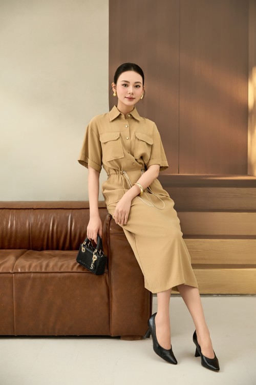 Cinnamon Woven Loose Dress