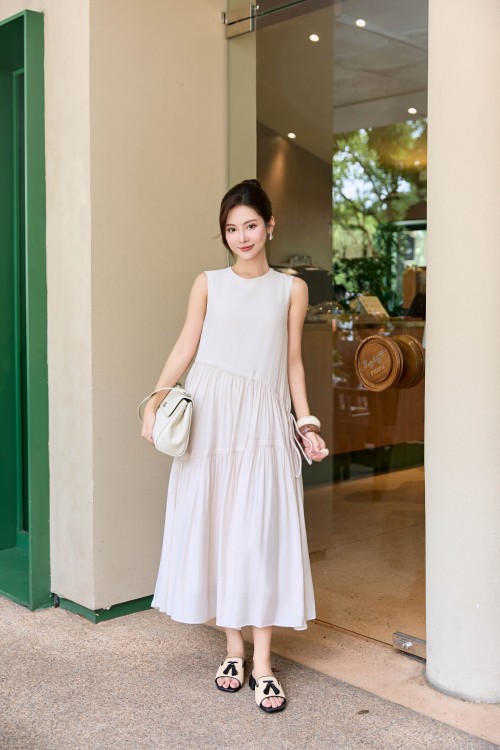 Off White Organza Loose Dress