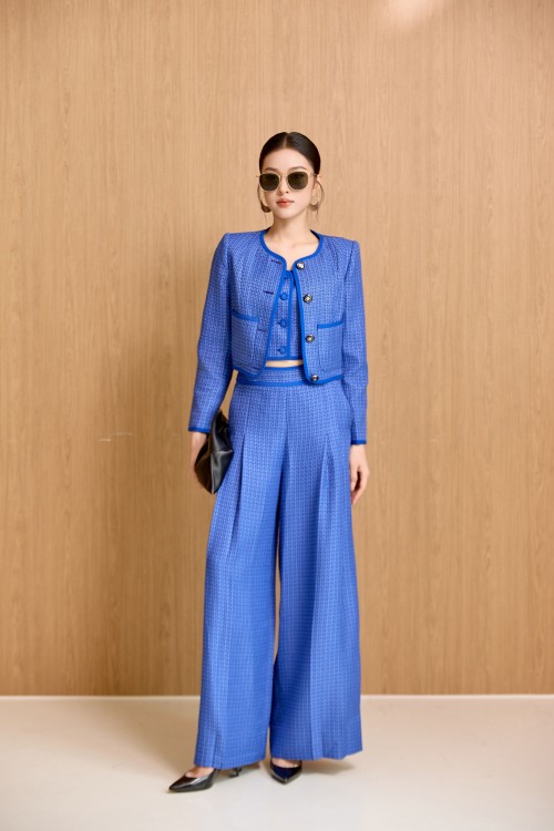 Dark Blue Tweed Pants