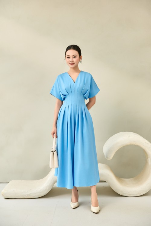 Blue Tuytsi Flared Dress