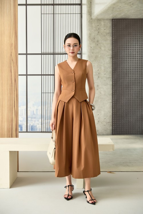 Brown Woven Waistcoat