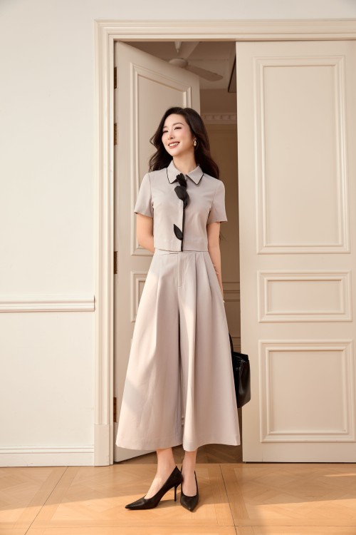 Light Grey Woven Loose Pants