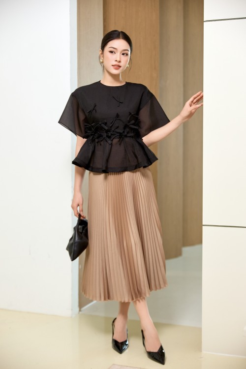 Silk Flared Skirt