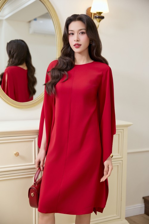 Red Woven Loose Dress