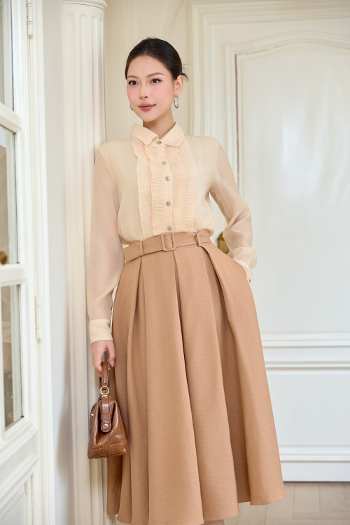 Dark Cream Organza Shirt