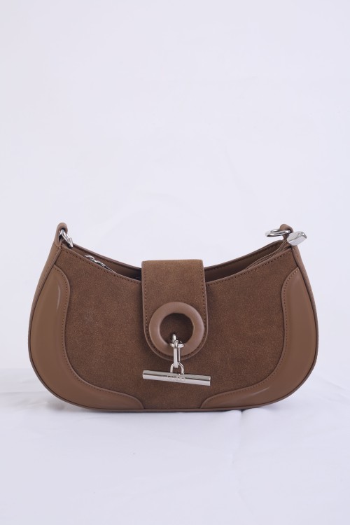 Crescent Bar Lock Shoulder Bag