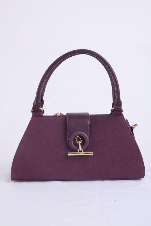 Structured Triangle Top Handle Bag