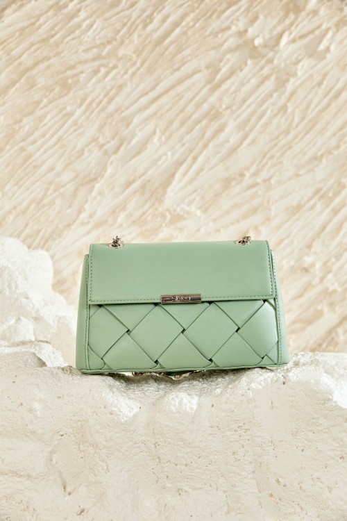 Wide Weave Leather Bag