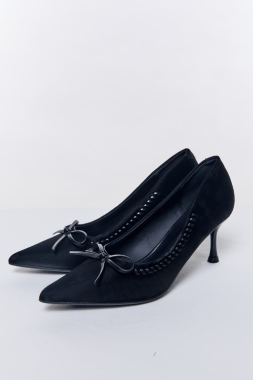 Black Bow High Heels