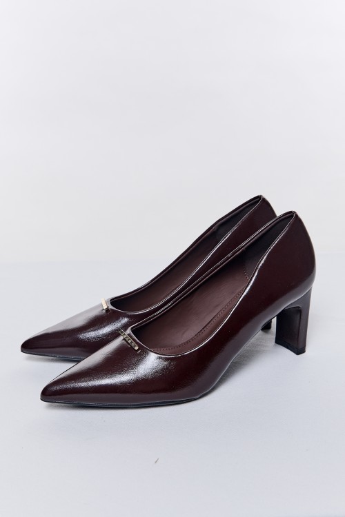 Brown Pointed High Heels