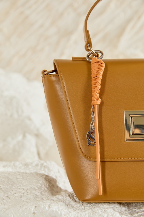 Braided Bag Charm With S D Logo