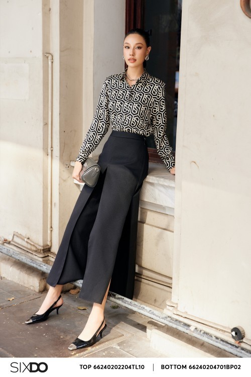 Black Wide Leg Woven Pants