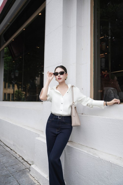 Sixdo Dark Blue Denim Straight Pants