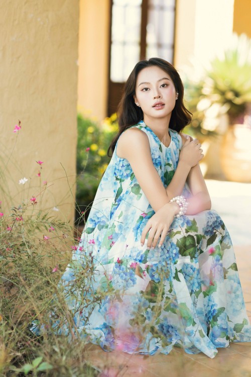 Sixdo White Floral Organza Loose Dress