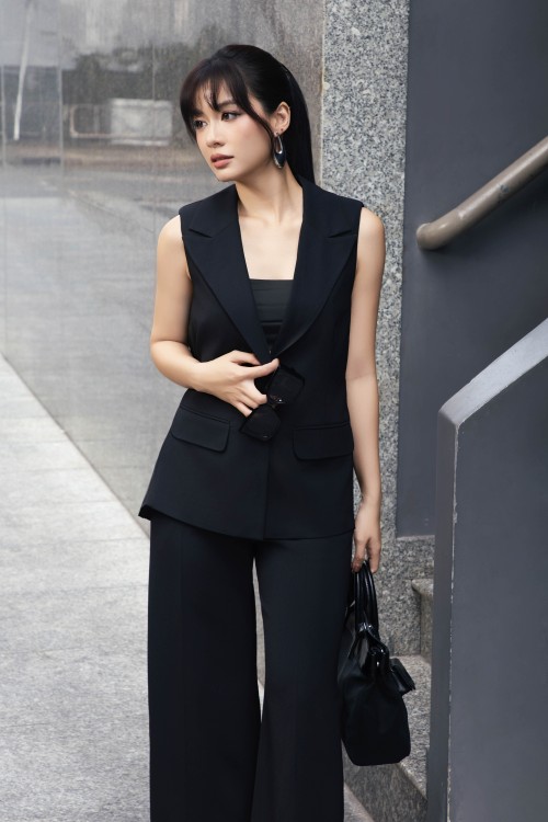 Sixdo Black Woven Loose Pants