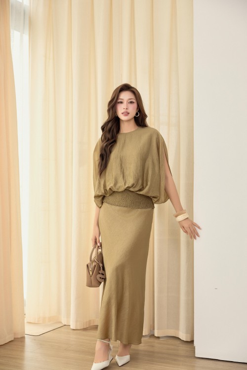 Sixdo Olive Organza Blouse