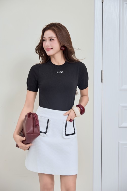 Sixdo Knit Blouse With Sixdo Logo