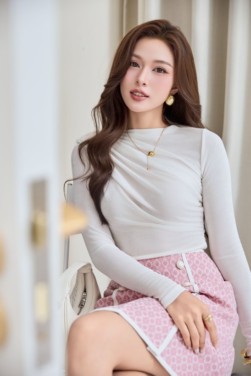 Sixdo Black Long Sleeves Knit Blouse