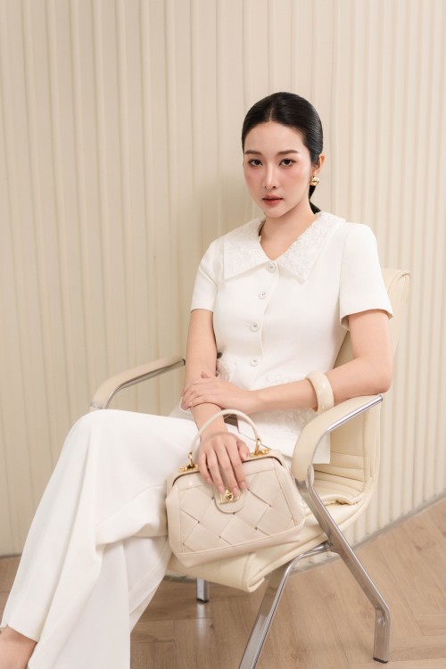 Sixdo White Woven Loose Pants