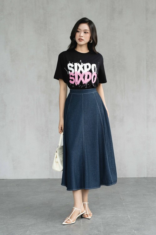 Sixdo Black Sixdo Graffiti Print Cotton Tshirt