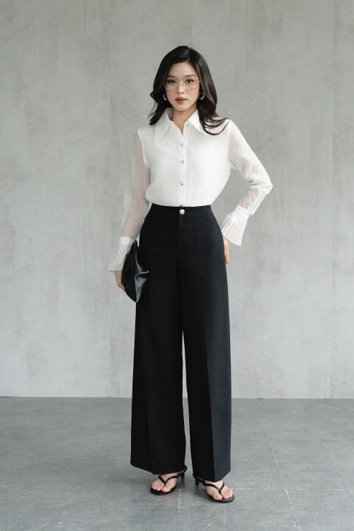 Sixdo White Organza Shirt