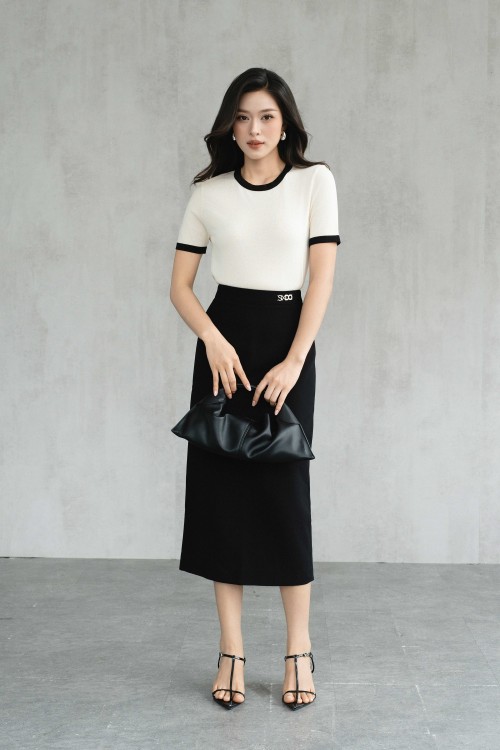 Sixdo Contrast-trim Knit Blouse