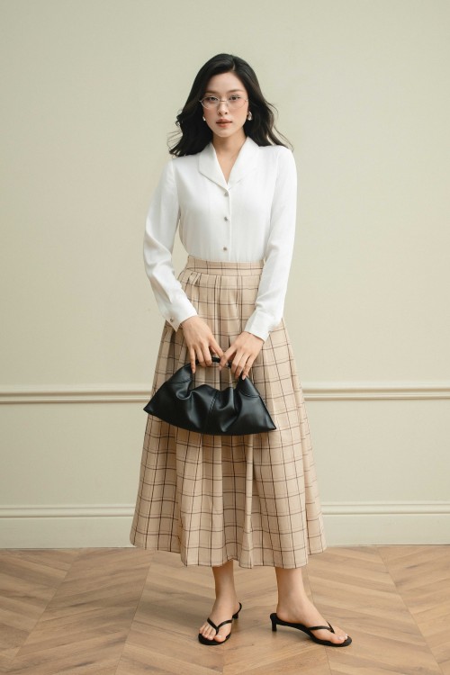 Sixdo White Silk Blouse