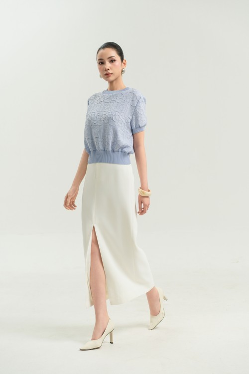 Sixdo Blue Woven Blouse