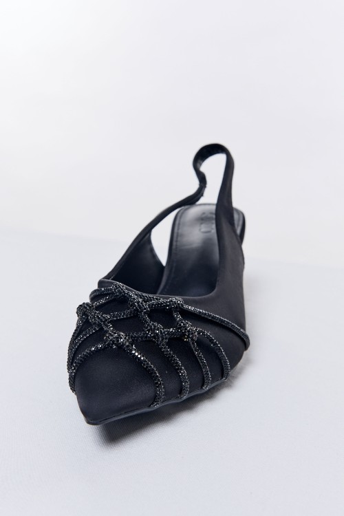 Sixdo Black Slingback High Heels