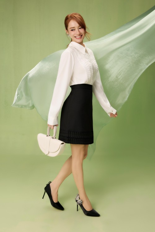 Sixdo White Woven Blouse