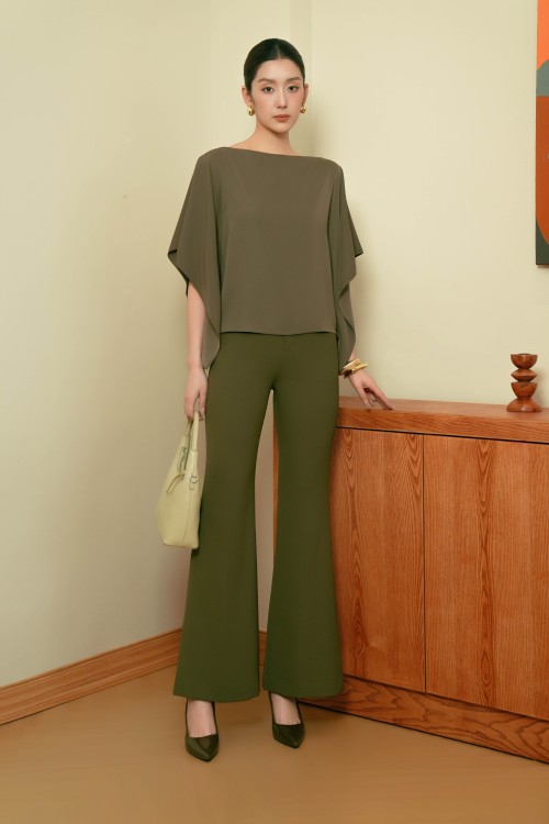 Sixdo Teak Silk Blouse