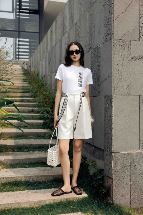 Sixdo White Woven Culottes