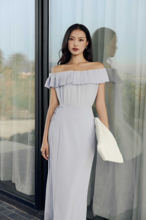 Sixdo Blue Woven Loose Skirt