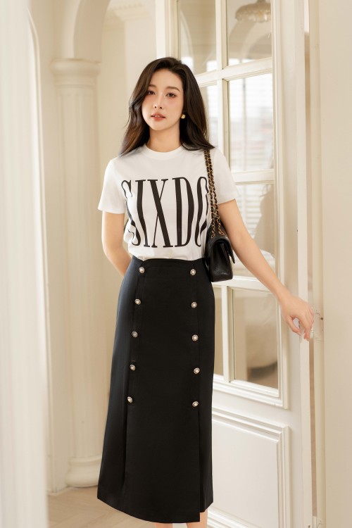 Sixdo White Sixdo Bold Cotton Tshirt