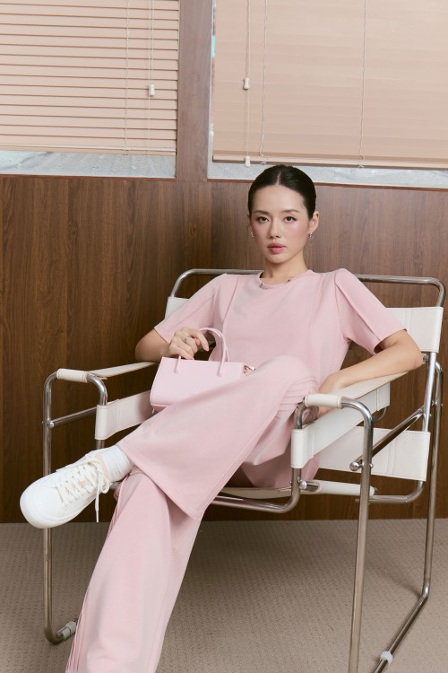 Sixdo Pink Knit Tshirt &amp; Pants