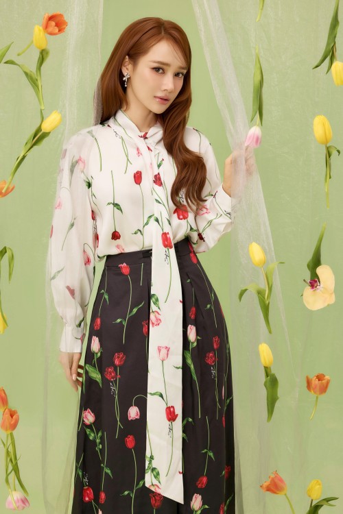 Sixdo White Silk Blouse
