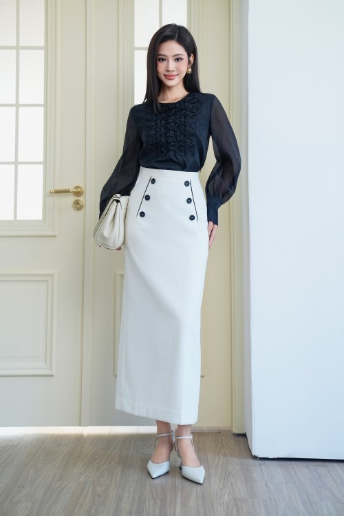 Sixdo Black Organza Blouse
