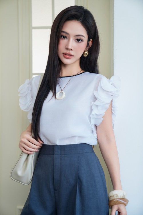 Sixdo White Organza Blouse