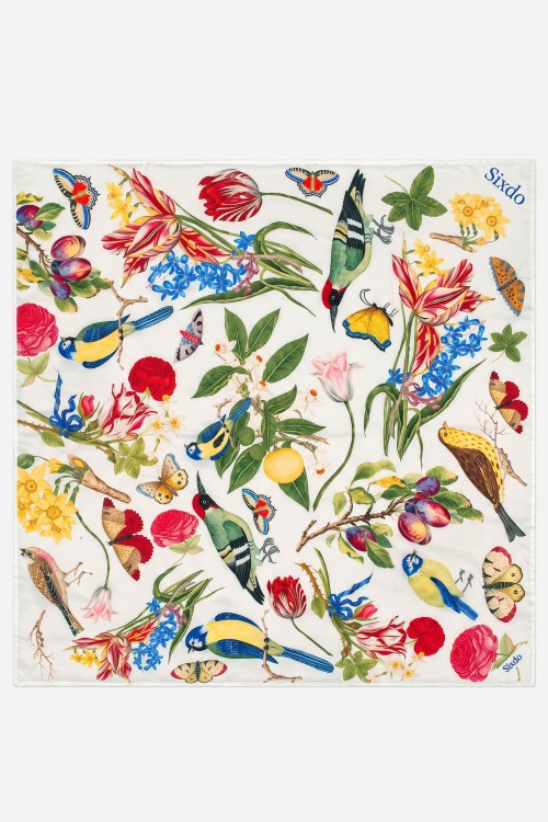 Sixdo Multicolor Silk Scarf 70x70