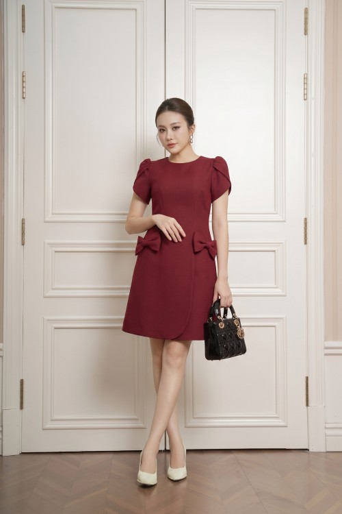 Sixdo Bowtie Woven Mini Dress