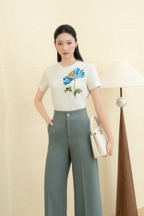 Sixdo Blue Grey Woven Loose Pants