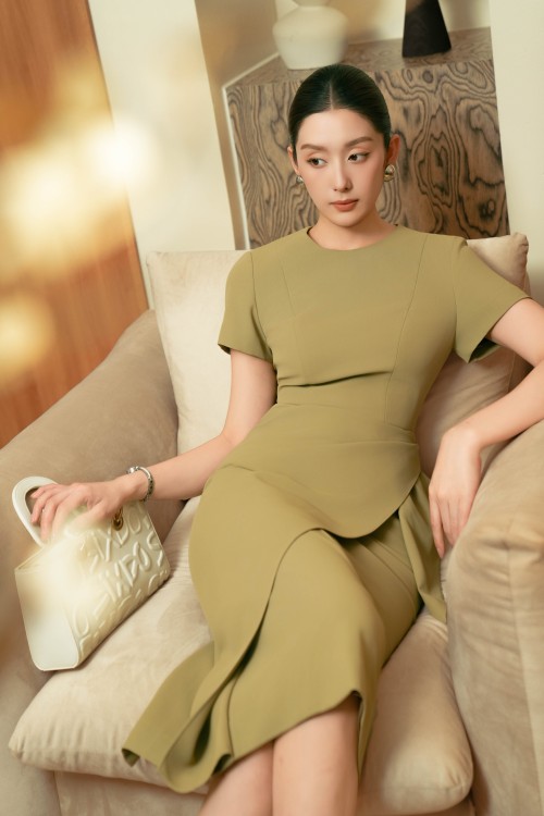 Sixdo Teak Woven Pencil Dress