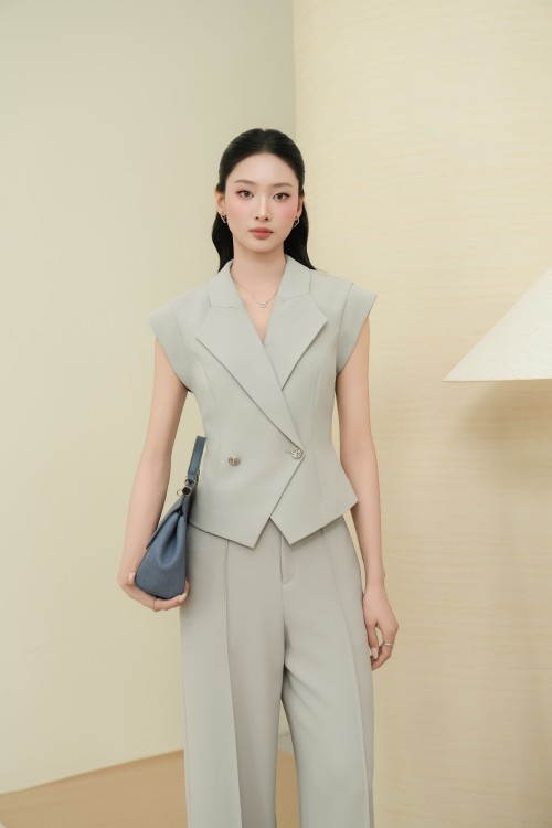 Sixdo Light Grey Woven Loose Pants