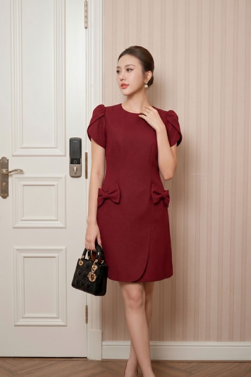 Bowtie Woven Mini Dress