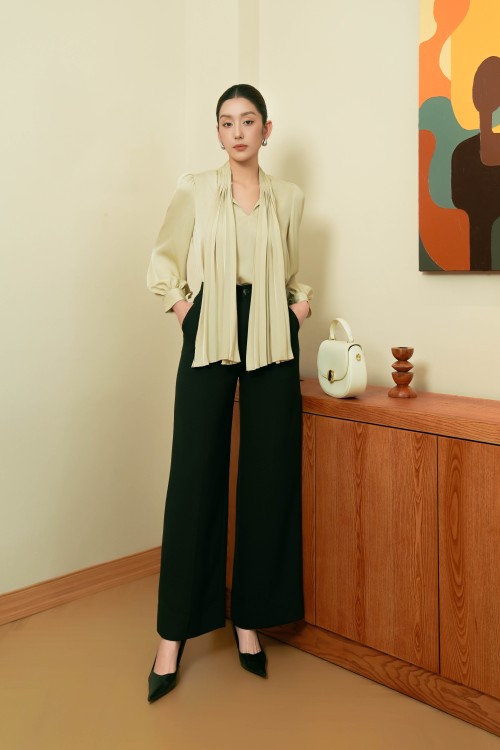 Black Woven Loose Pants